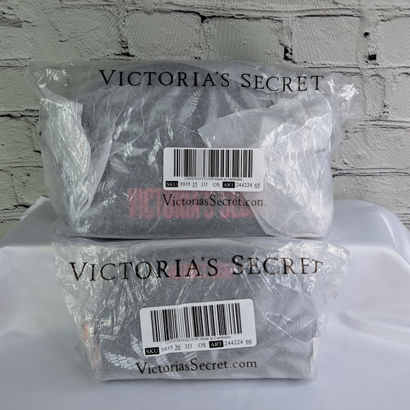 VICTORIA'S SECRET MESH LOGO 2-PIECE COSMETIC BAG SET - Picture 15 of 16